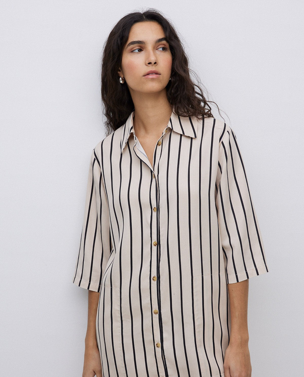 YERSE - Abito a camicia, Ecru
