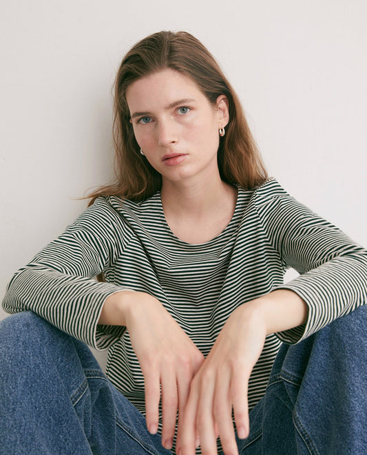 YERSE - T-shirt in cotone organico, Verde