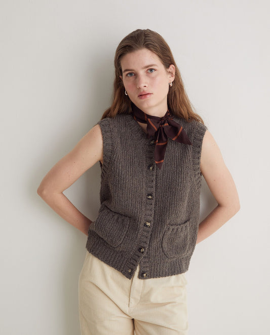 YERSE - Gilet misto lana merino, Antracite