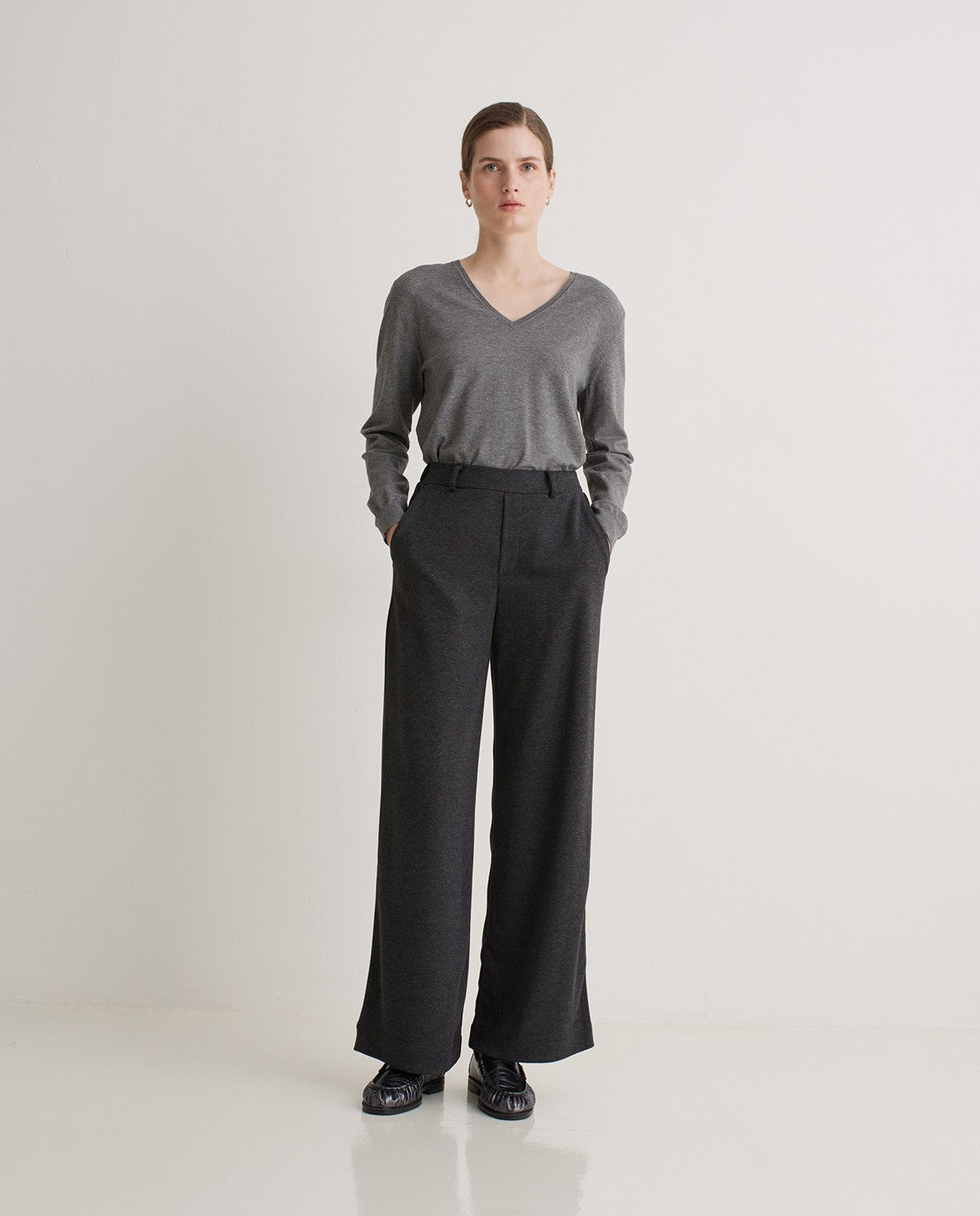 YERSE - Pantalone in maglia, Antracite