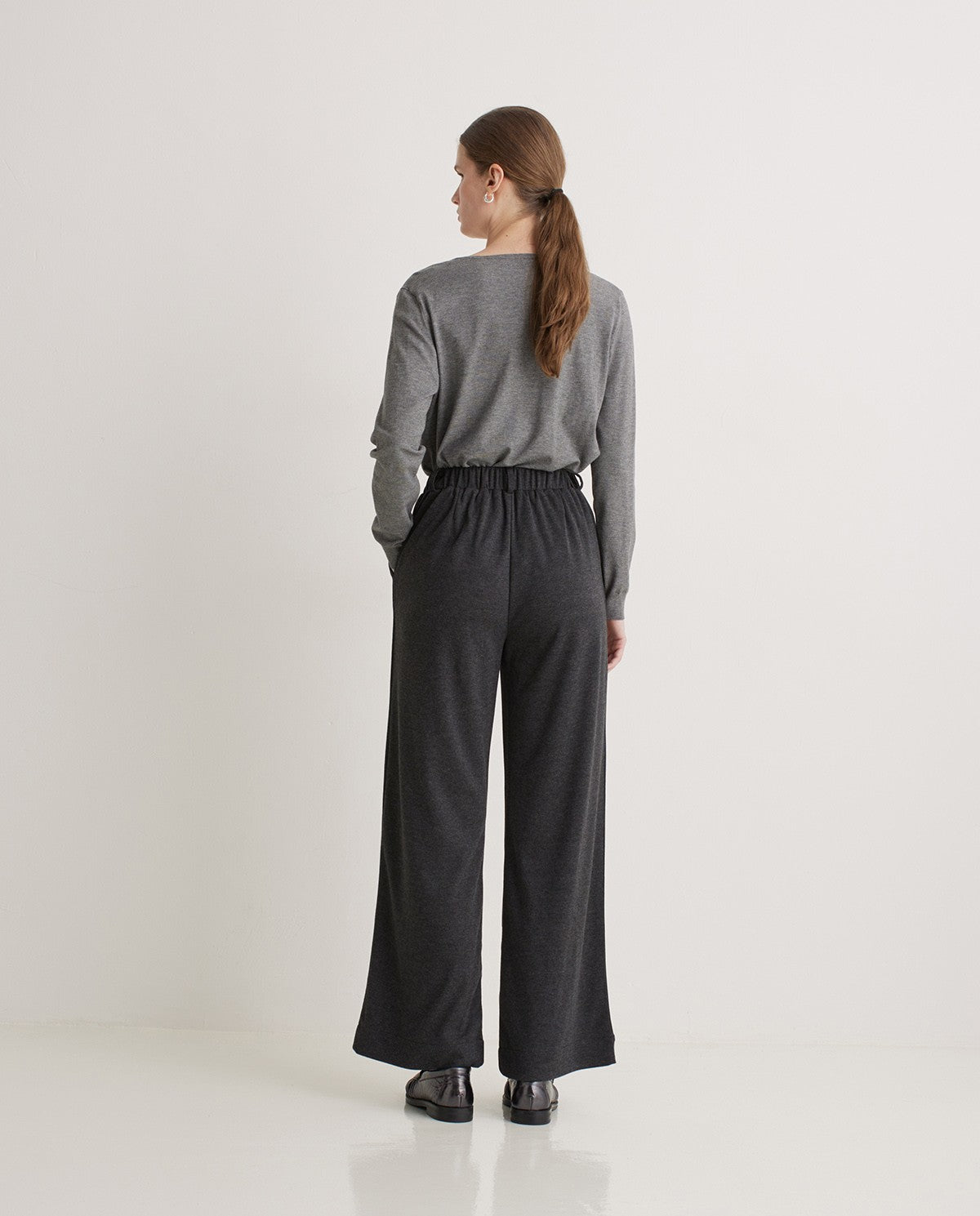 YERSE - Pantalone in maglia, Antracite