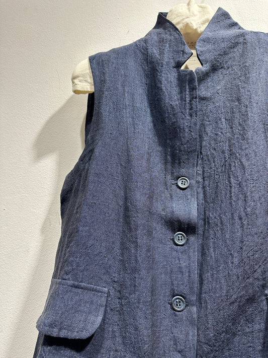 MAMA B - Gilet in lino Kimchi A, Blu