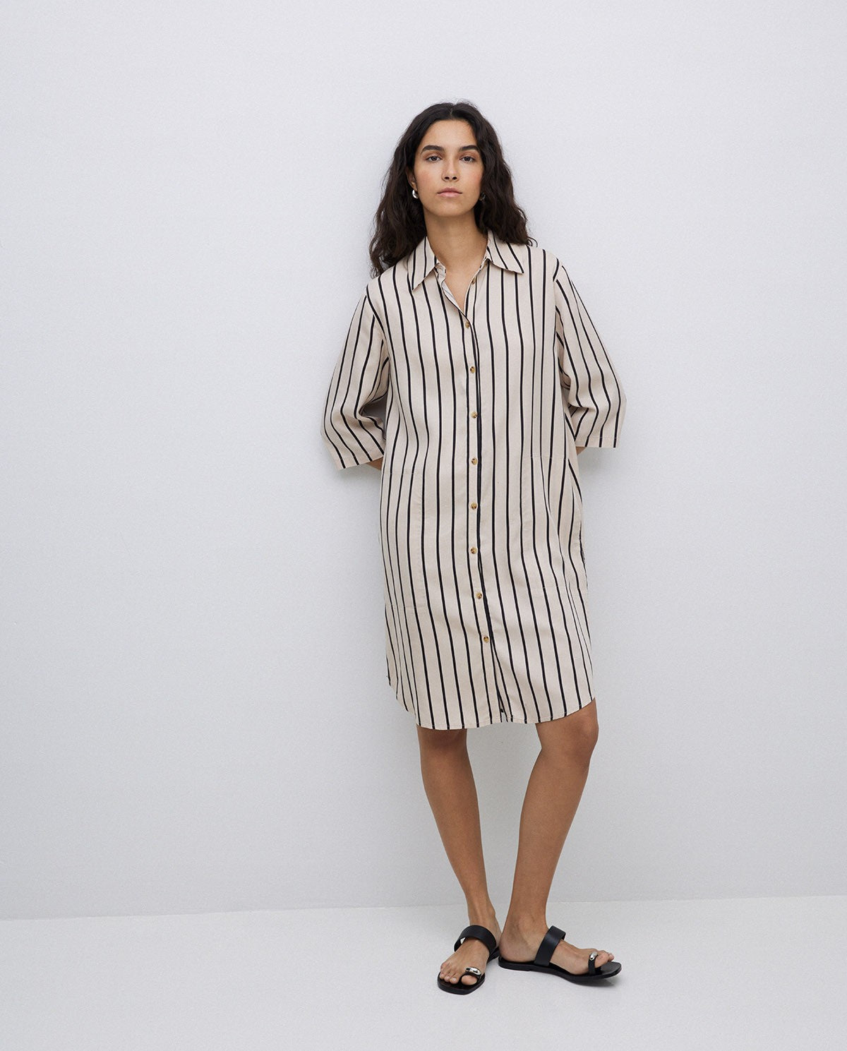 YERSE - Abito a camicia, Ecru