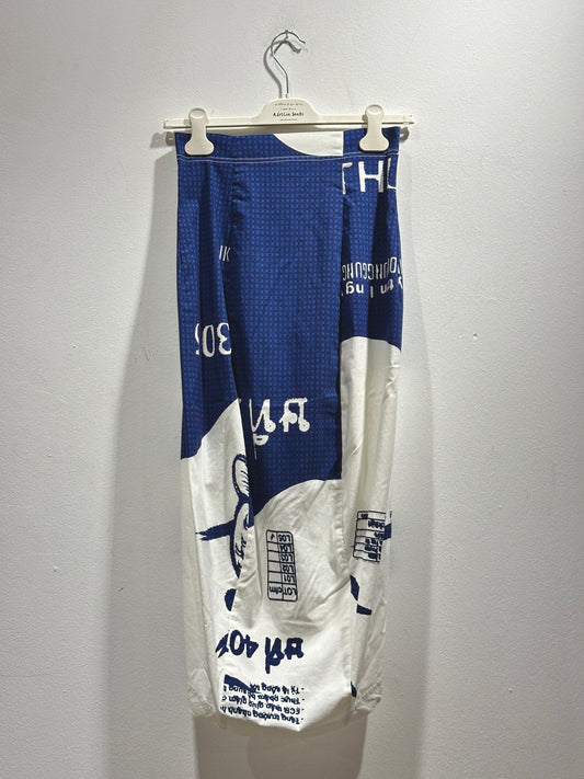 RUNDHOLZ - Gonna tubino stampata, Navy Print