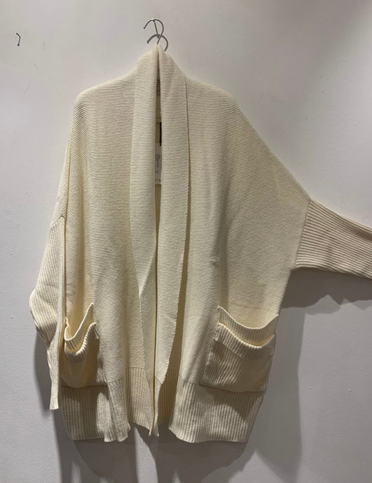 KNIT KNIT - Cardigan oversize misto lana, Latte