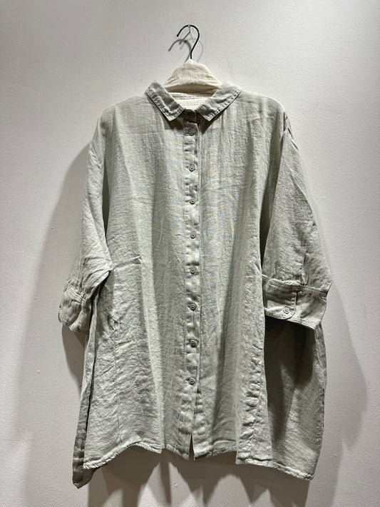 RUNDHOLZ - Camicia over in lino, Grey