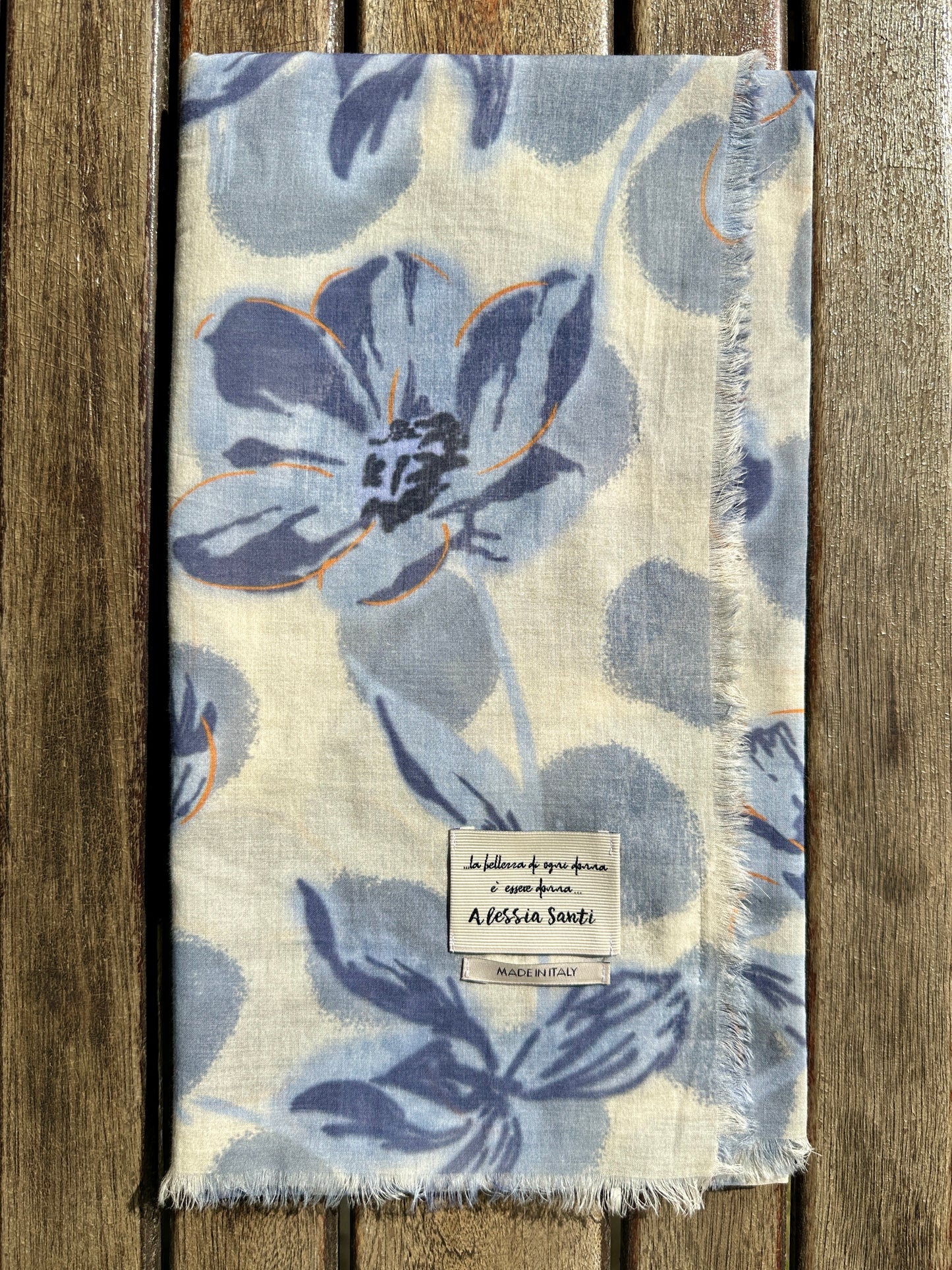 ALESSIA SANTI - Sciarpa stampa floreale, Azzurro