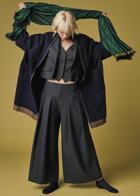 ALESSIA SANTI - Pantalone quadretti, Blu