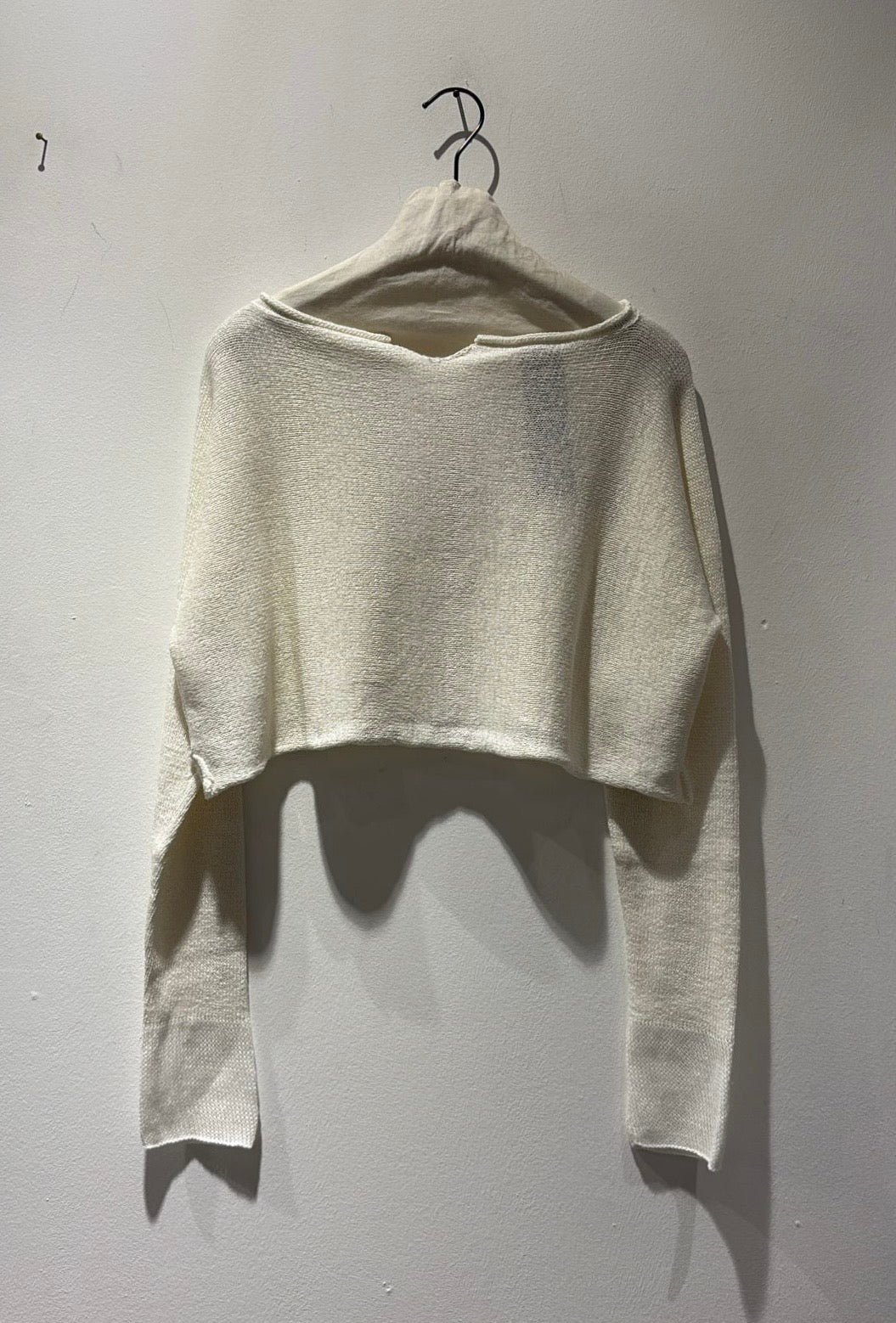 RUNDHOLZ - Pullover corto misto lino, Offwhite