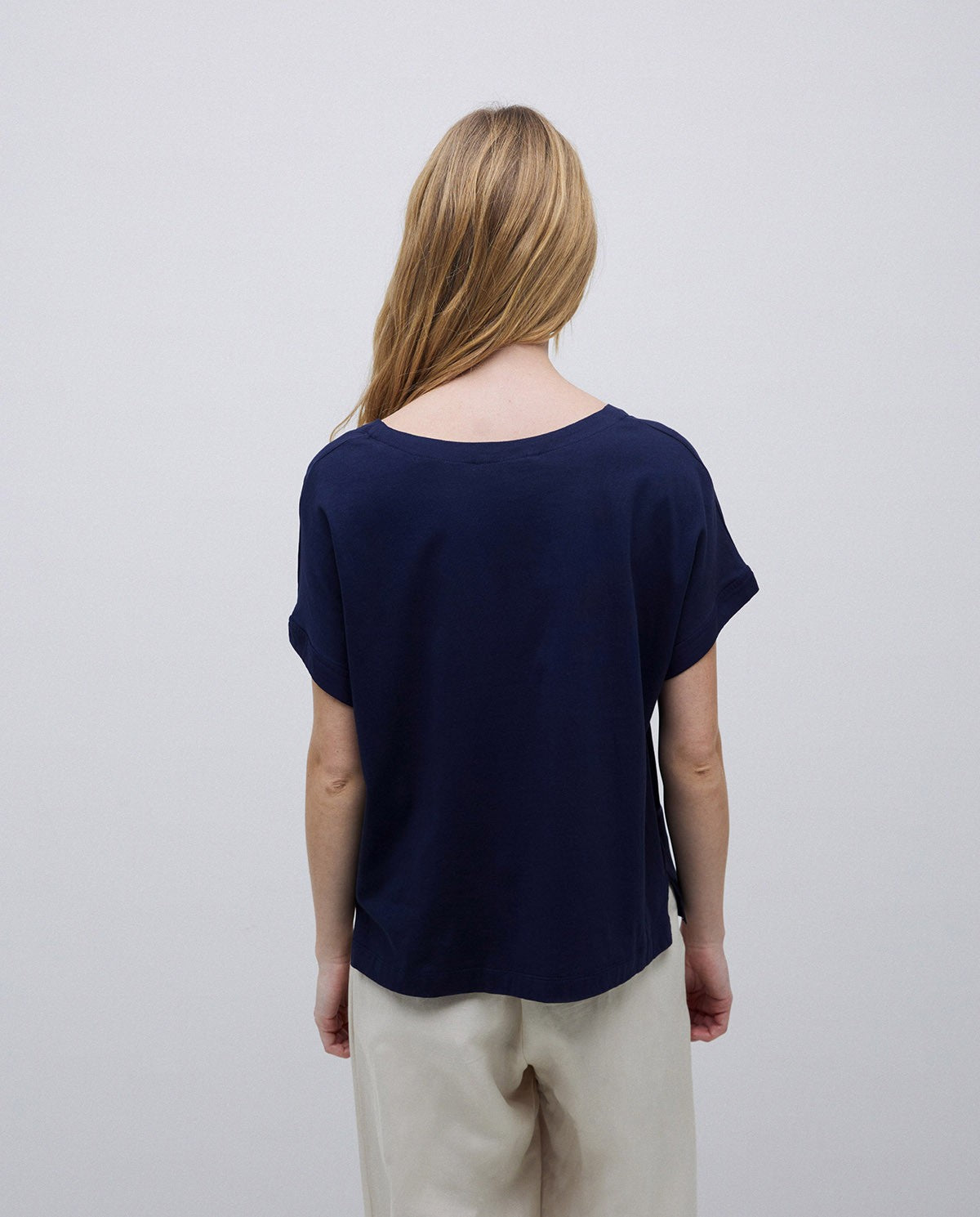 YERSE - T-shirt doppio tessuto, Blu