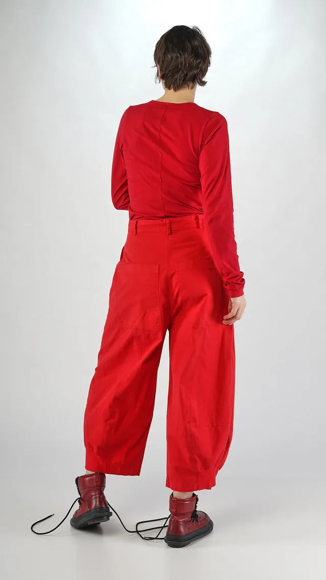 RUNDHOLZ - Pantalone gamba ampia, Red