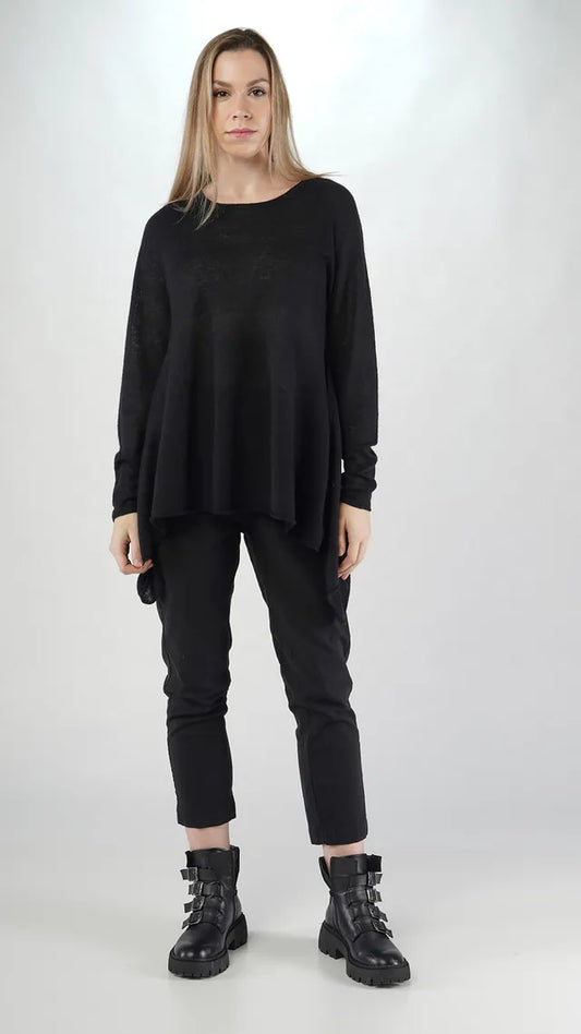 RUNDHOLZ - Maglia svasata misto lana, Black