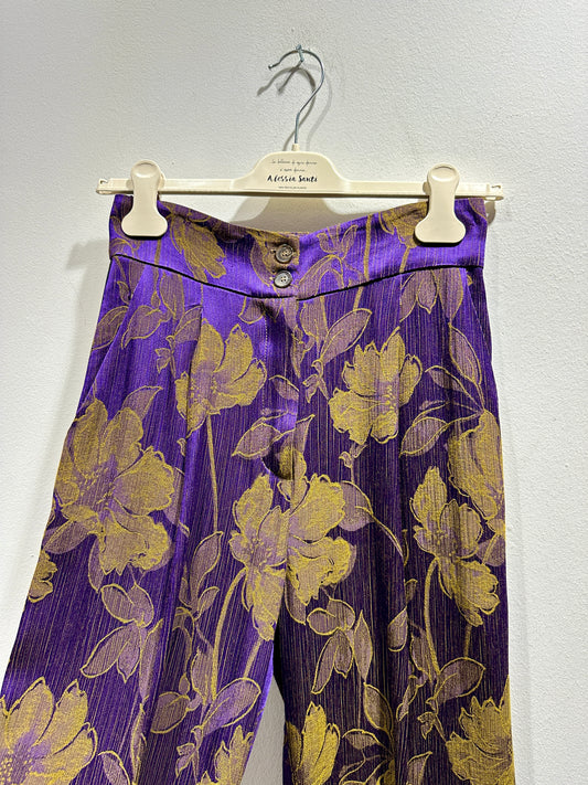 ALESSIA SANTI - Pantalone morbido stampa floreale, Viola