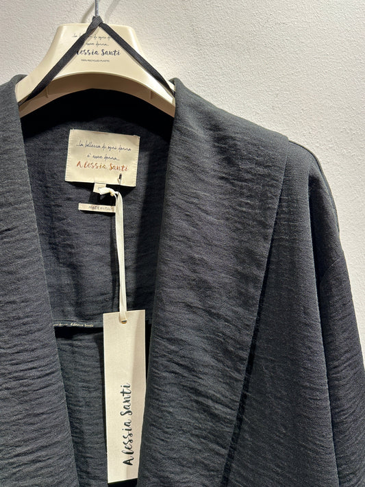 ALESSIA SANTI - Giacca aperta in crepe, Nero