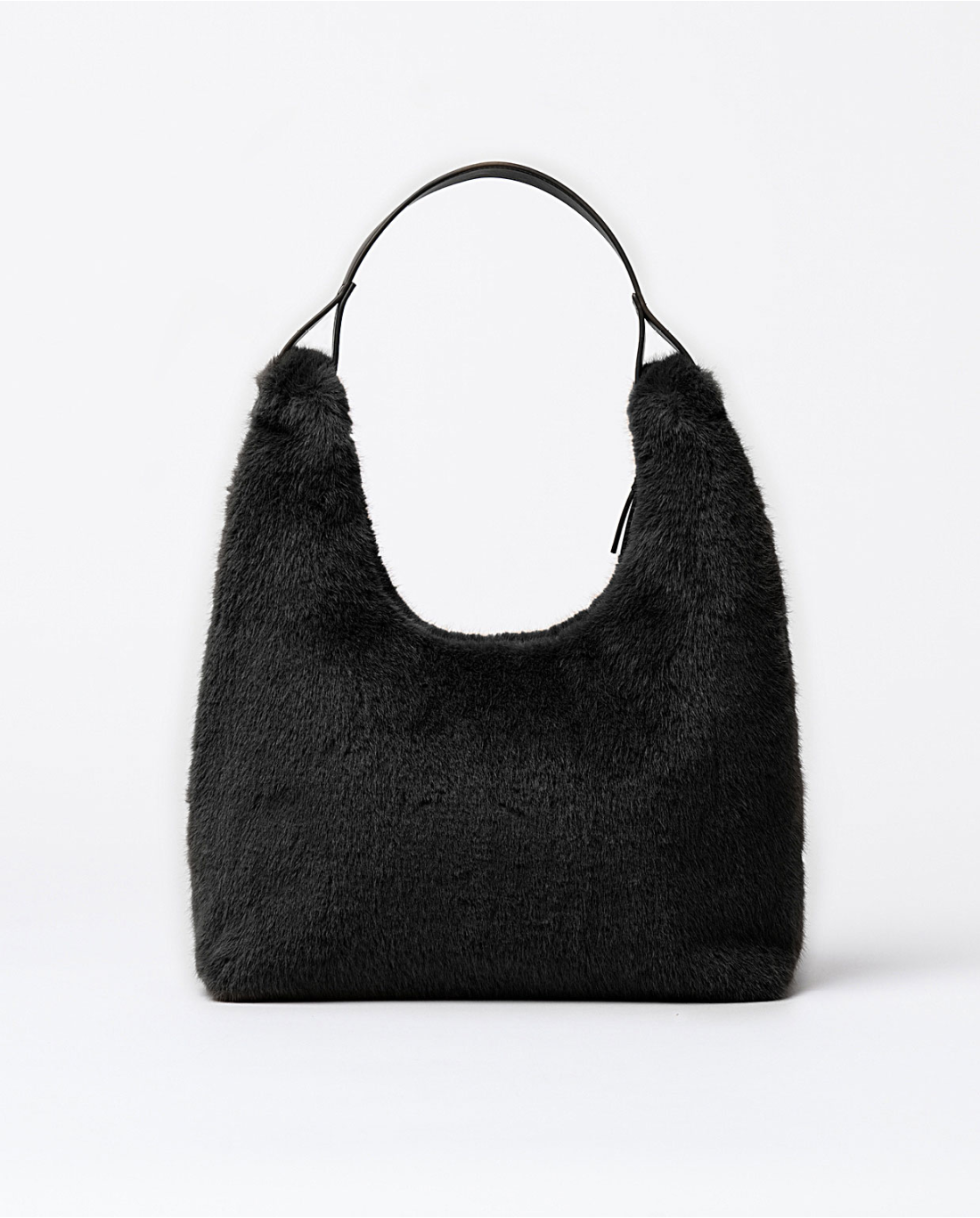 SURKANA - Shopper effetto peluche, Nero