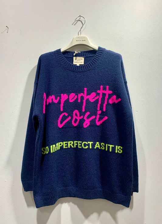 ALESSIA SANTI - Maglia misto lana e cashmere, Navy