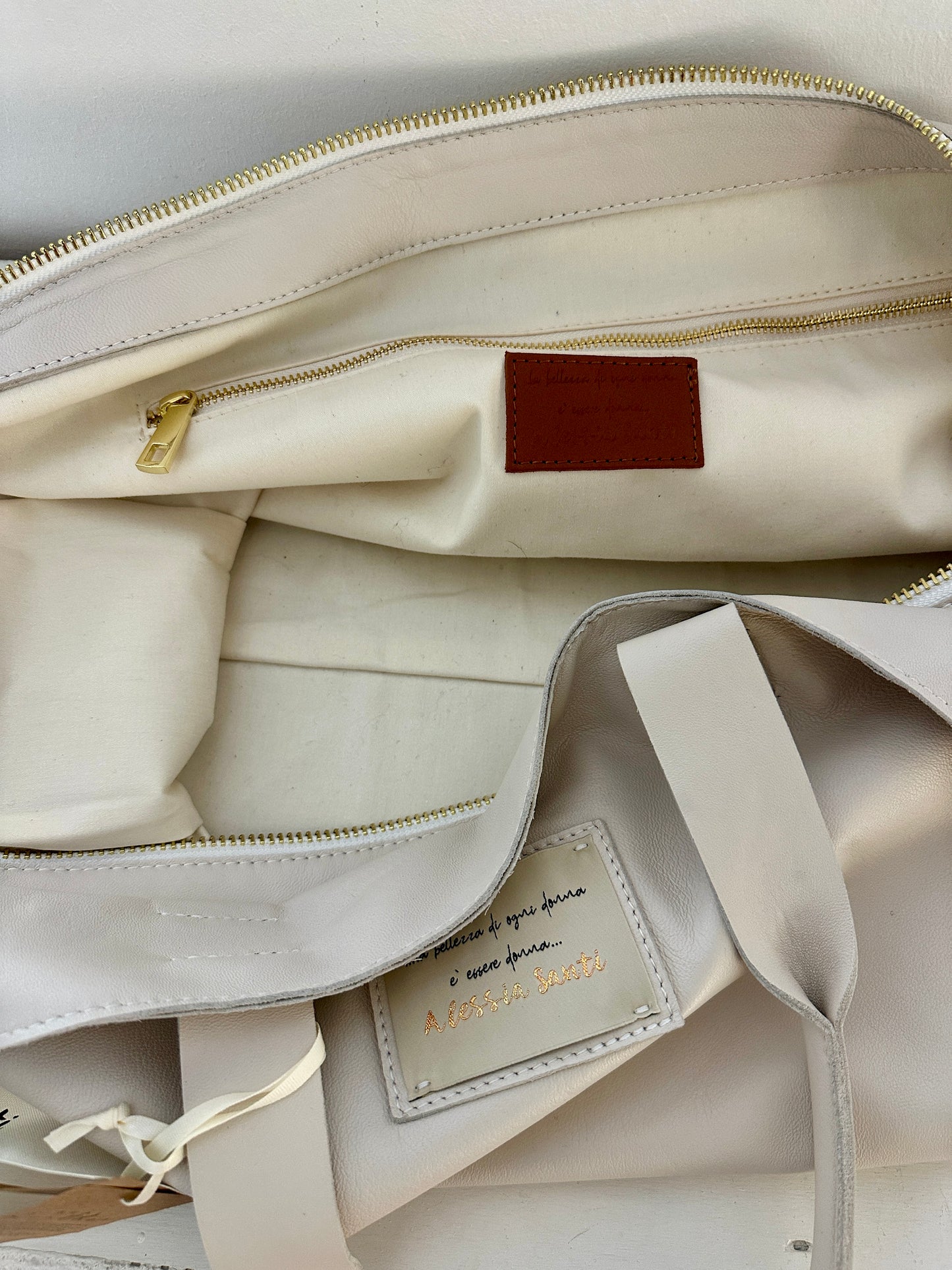 ALESSIA SANTI - Borsa in pelle, Ecru