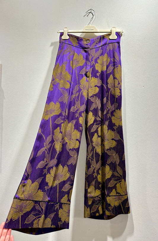 ALESSIA SANTI - Pantalone morbido stampa floreale, Viola