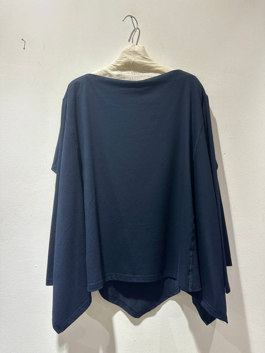 JM Design - Maglia over con collo a cratere, Blu