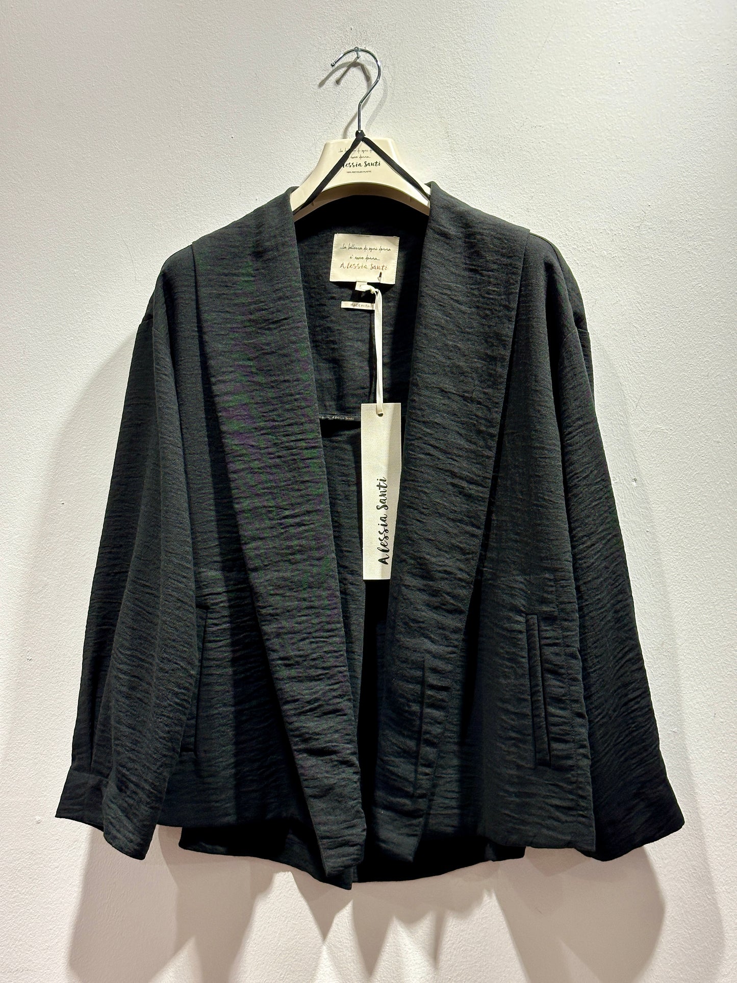 ALESSIA SANTI - Giacca aperta in crepe, Nero