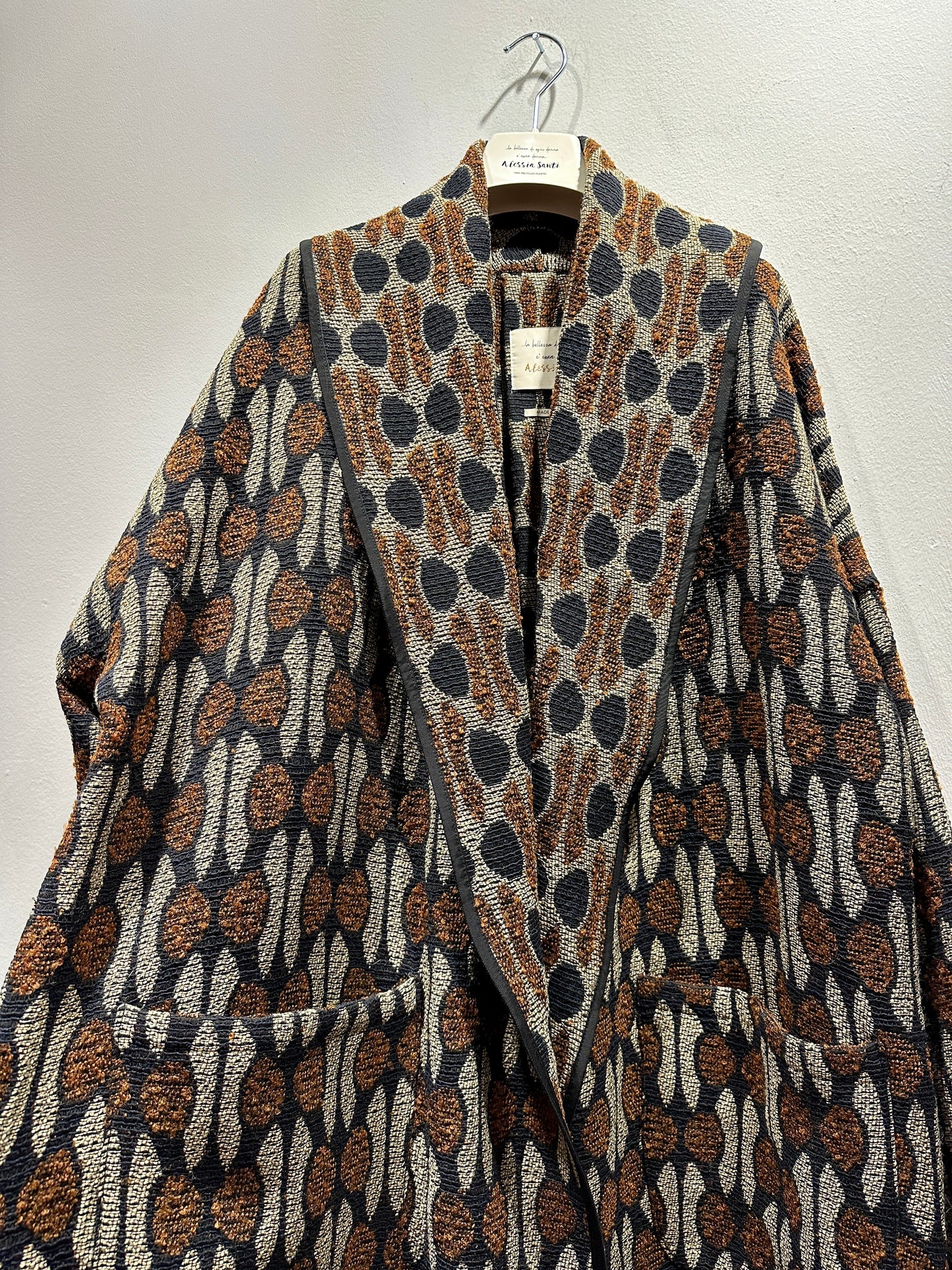 ALESSIA SANTI - Cappotto lungo fantasia con inserti in lurex