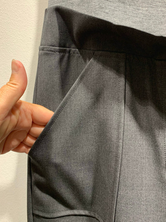 ALESSIA SANTI - Pantalone palazzo con fascia, Antracite