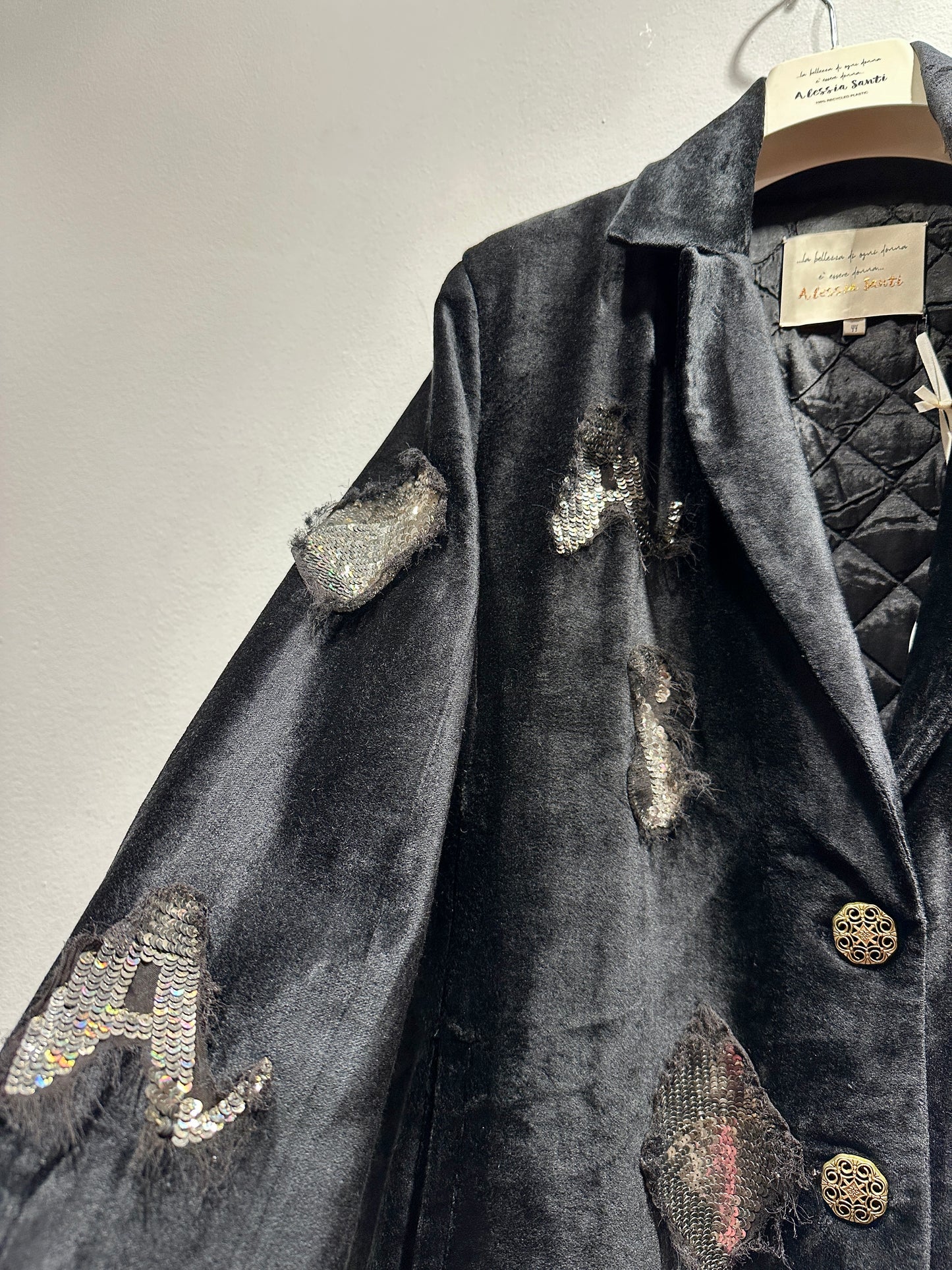 ALESSIA SANTI - Cappotto lungo imbottito con paillettes