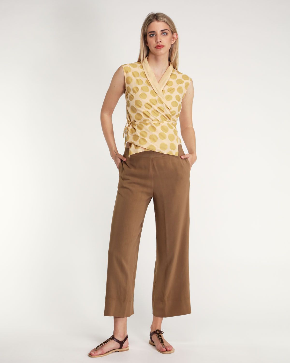 ALESSIA SANTI - Gilet in cotone e seta, pois