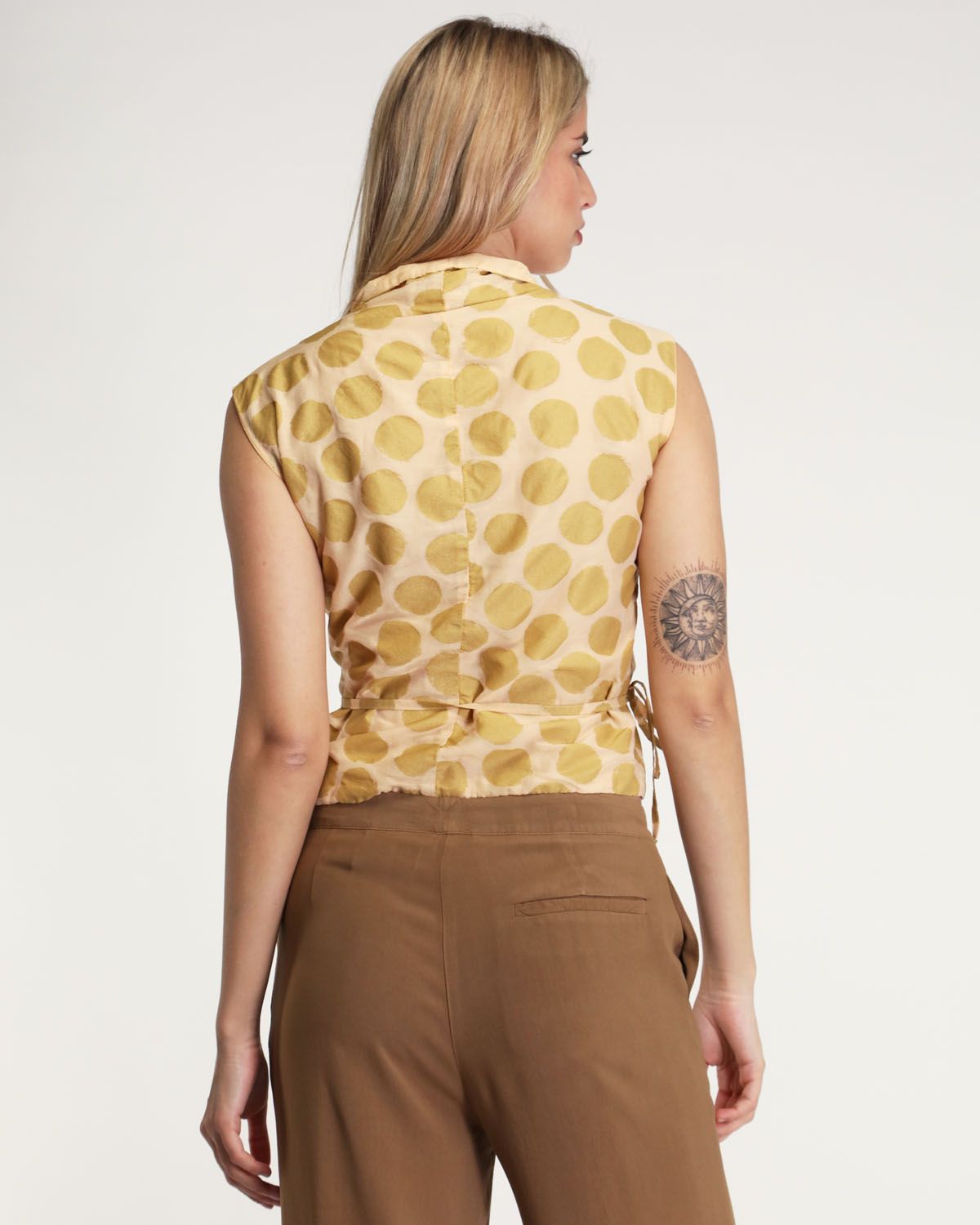 ALESSIA SANTI - Gilet in cotone e seta, pois