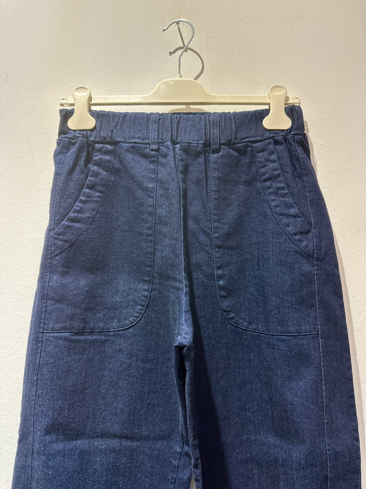 ThiPo - Pantalone denim curva, Blu