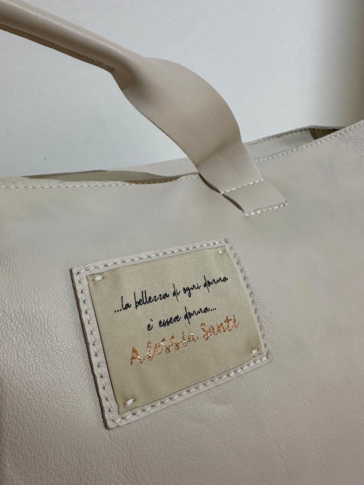 ALESSIA SANTI - Borsa in pelle, Ecru