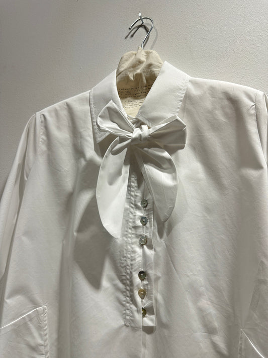 TADASHI - Camicia con fiocco, Bianco