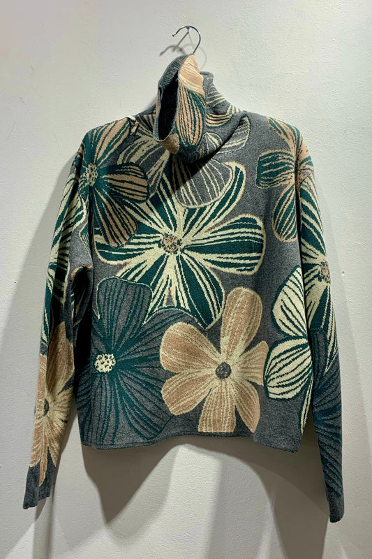 ALESSIA SANTI - Dolcevita stampa floreale, Grigio