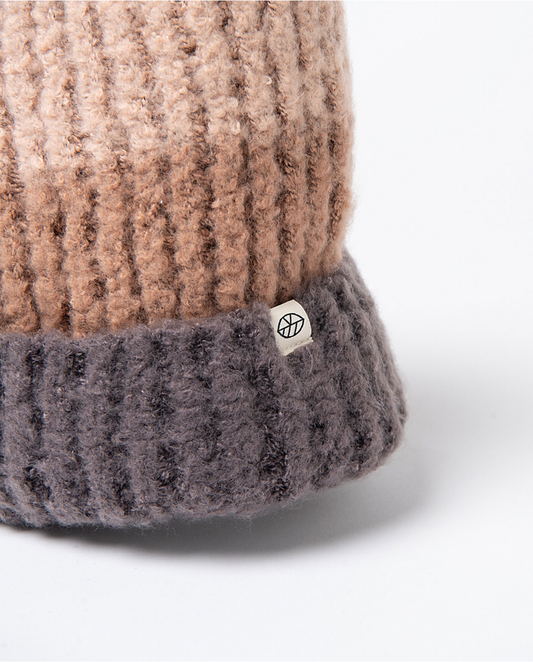 SURKANA - Berretto in maglia con risvolto regolabile, Marrone