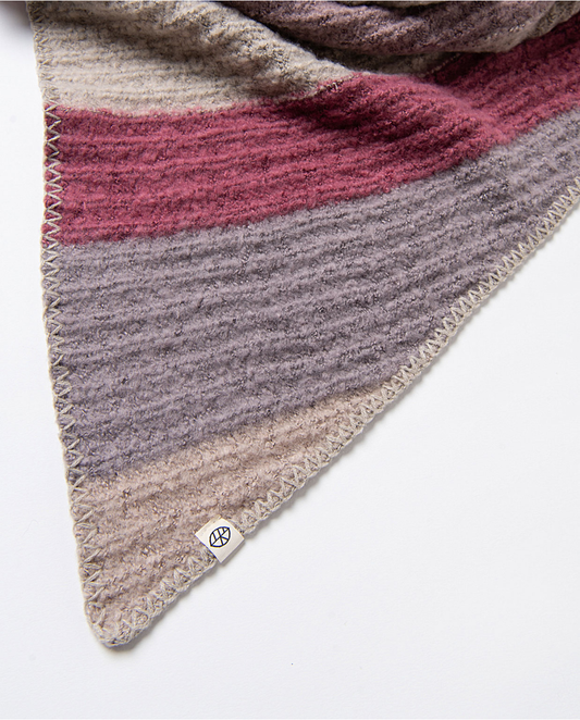 SURKANA - Sciarpa in tricot a righe, Grigio