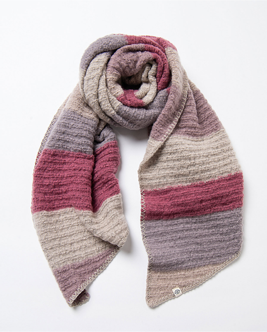 SURKANA - Sciarpa in tricot a righe, Grigio