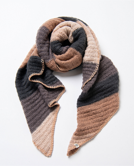 SURKANA - Sciarpa in tricot a righe, Cioccolato