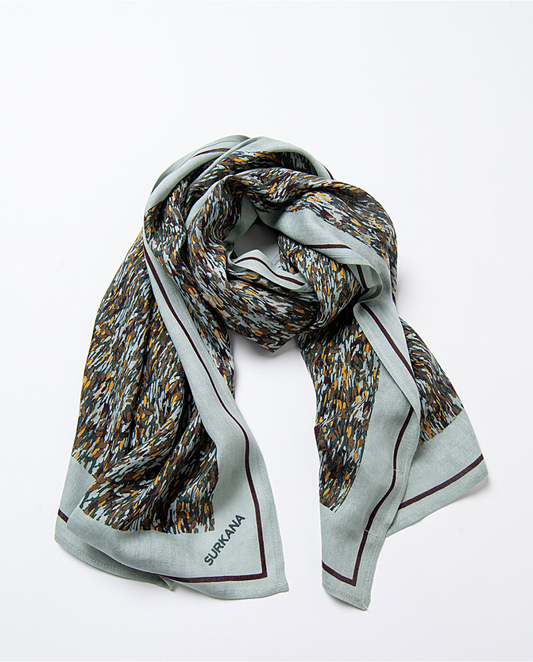 SURKANA - Sciarpa in viscosa fantasia, Verde