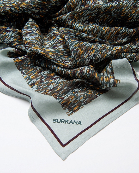 SURKANA - Sciarpa in viscosa fantasia, Verde