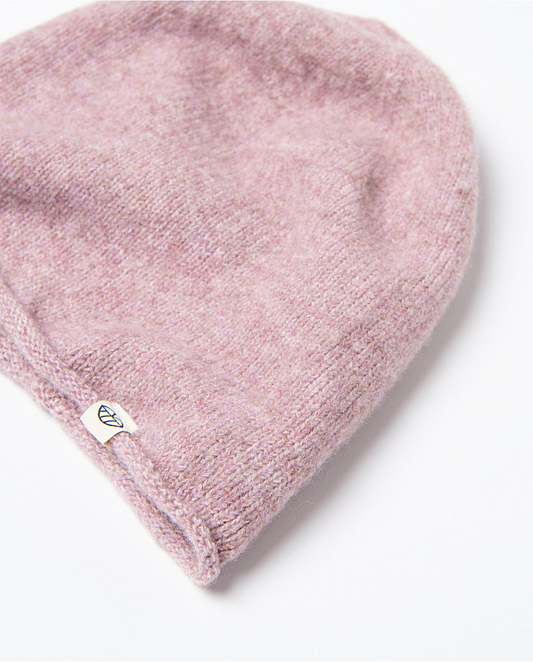 SURKANA - Berretto in maglia con risvolto, Rosa pallido