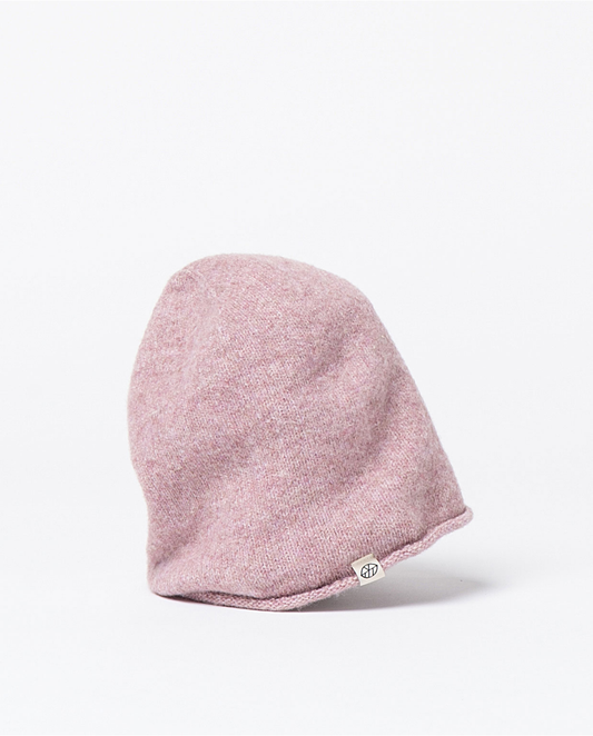SURKANA - Berretto in maglia con risvolto, Rosa pallido