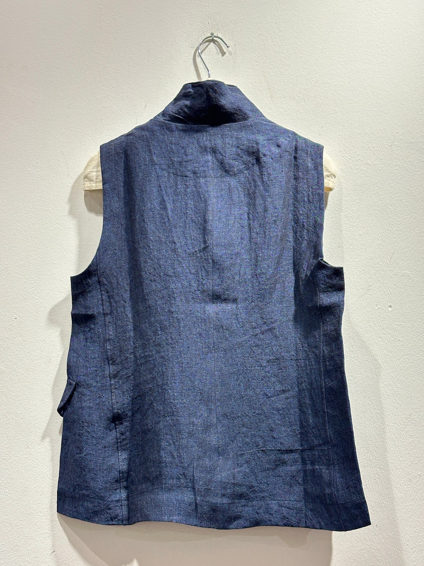 MAMA B - Gilet in lino Kimchi A, Blu