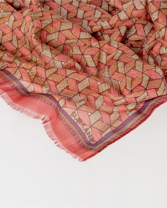 SURKANA - Foulard rettangolare stampato, Rosso