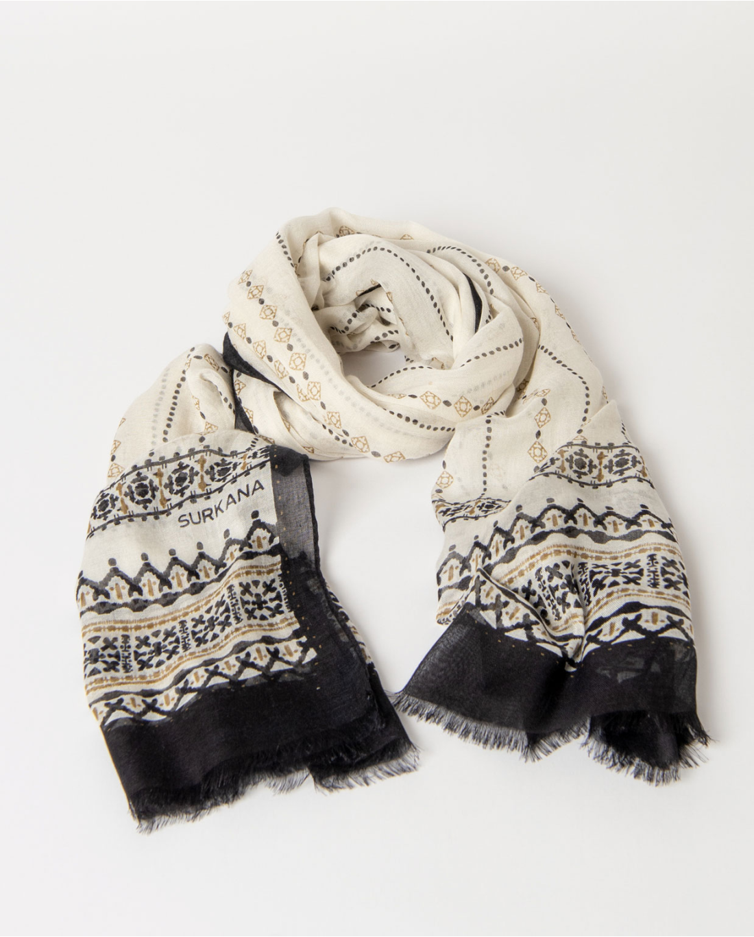 SURKANA - Foulard rettangolare stampato, Crudo