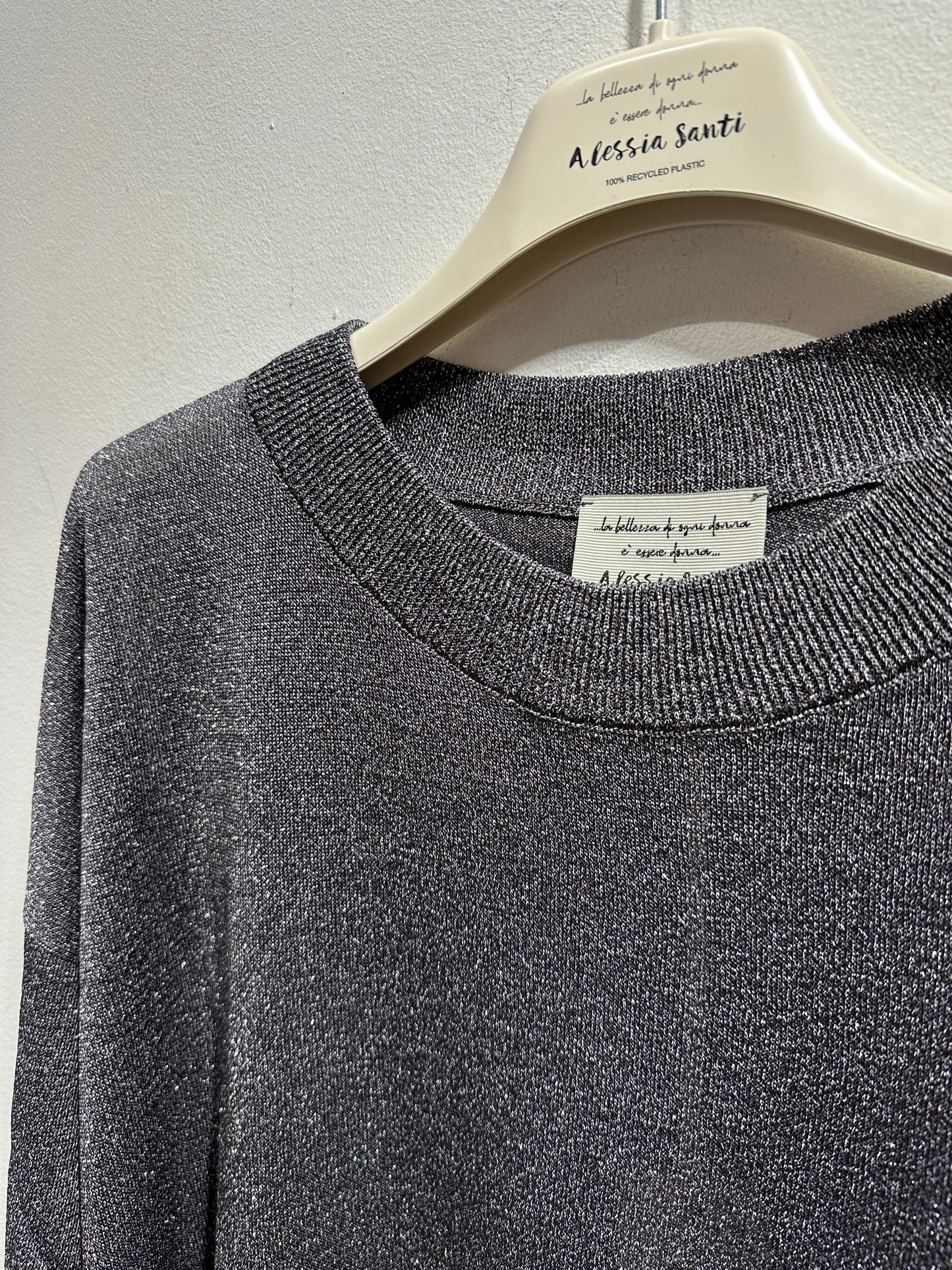 ALESSIA SANTI - Maglia inserti lurex, Antracite