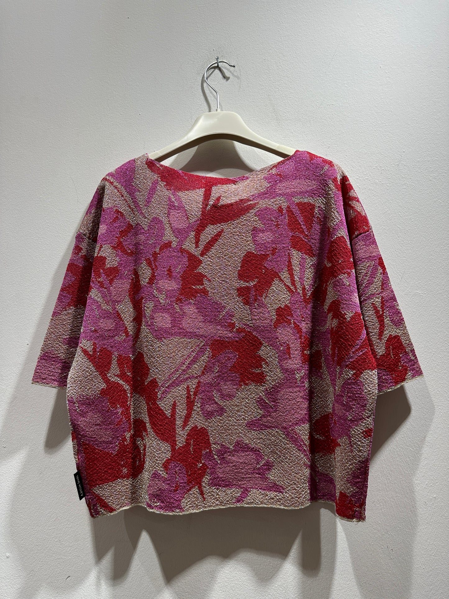 ALESSIA SANTI - Maglia lurex fantasia floreale, Rosa