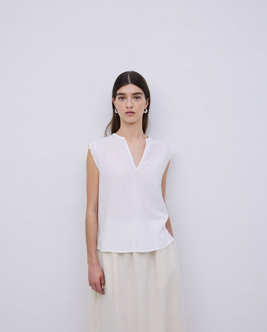 YERSE - Canotta doppio tessuto, Bianco