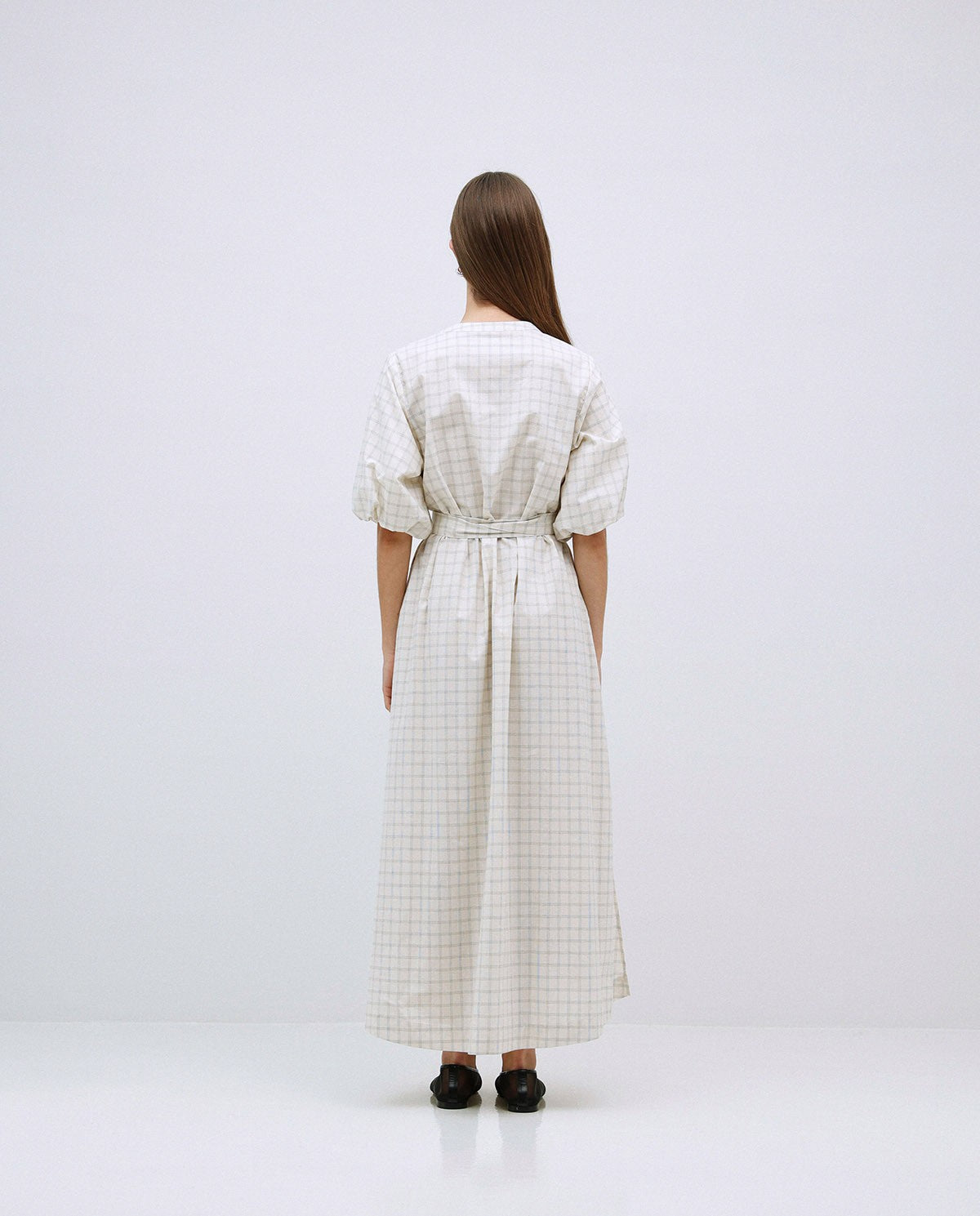 YERSE - Abito con cintura, Ecru
