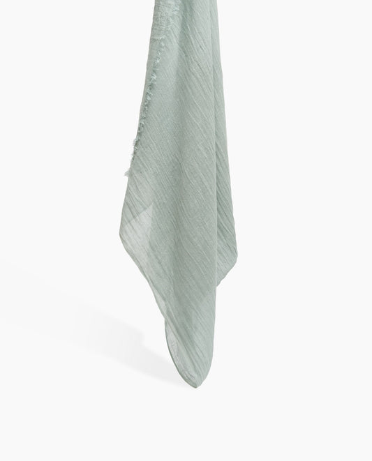 YERSE - Foulard in cotone/lino, Verde Acqua