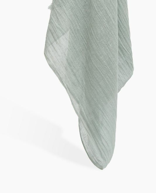 YERSE - Foulard in cotone/lino, Verde Acqua